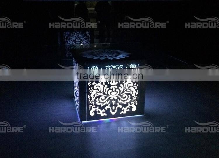 luxury hotel chair set / modern hotel LED square dining table