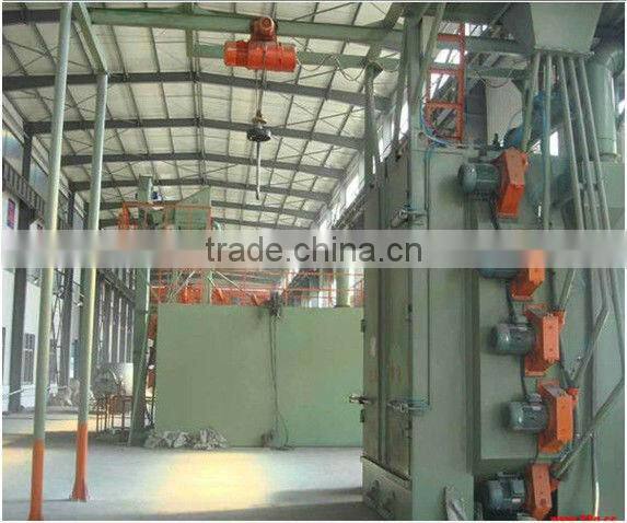 Surface cleaning and strengthening hook shot blasting machine