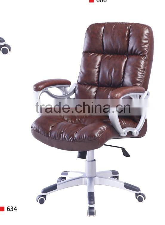 Factory Direct Supply Swivel Purplish Red Leather Office Chair