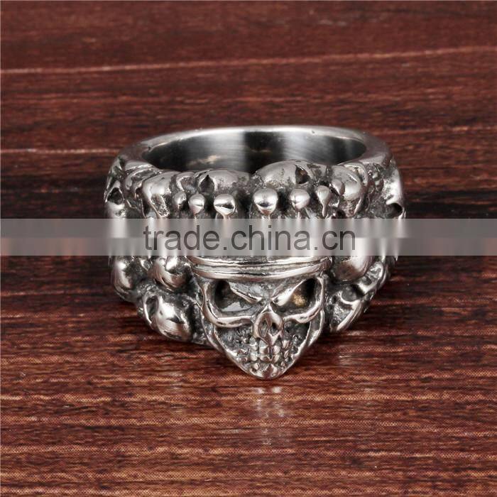 hot new imports 2016 skull stainless steel ring castings for men