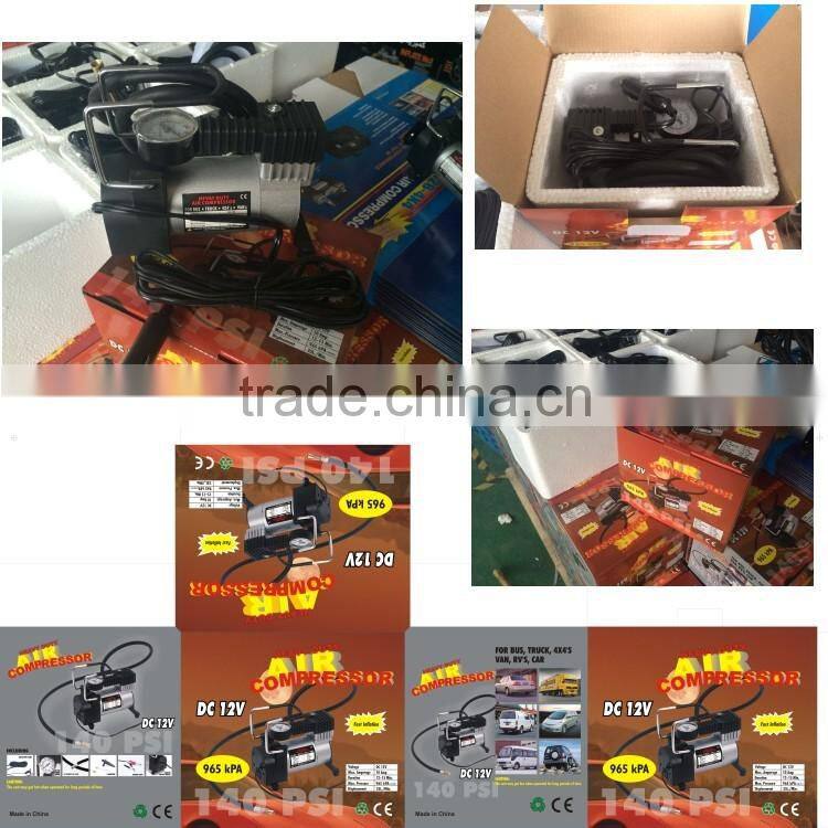 12 VOLT Electric Air Pump w/GAUGE for Tires Bikes Cars Air Matresses