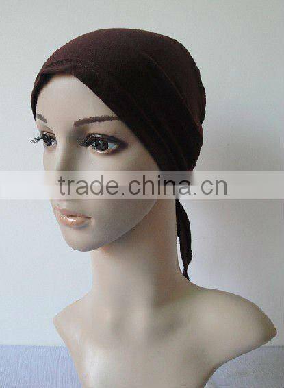 C005 new muslim tie back underscarf,cotton underscarf and hats