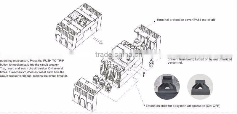 GWIEC China Products 250Amp MCCB 3 Pole 4 Pole New Types Molded Case Circuit Breaker