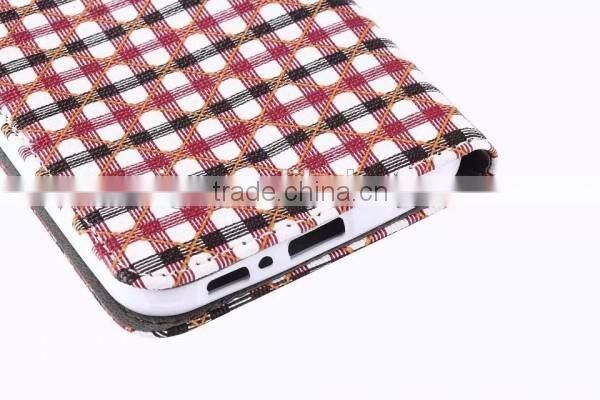 For samsung galaxy S6 Grid pattern PU leather case Cell phone case, For Samsung S6 or For Samsung S6 edge