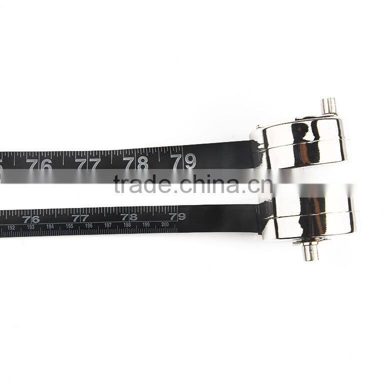 Hand Cranking Handle Metal Case 2Meter Printable Tape Measure Round With You Logo