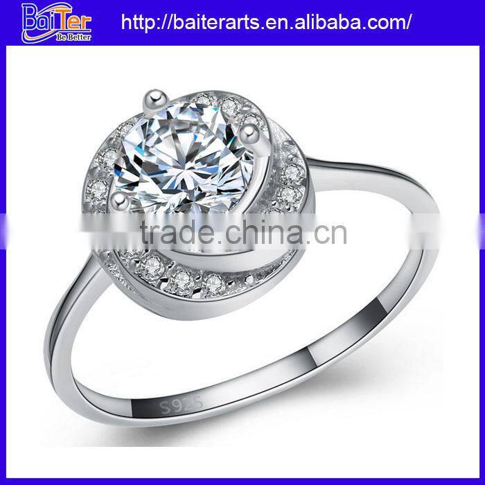 Hot 925 Sterling Silver Young Boy Ring Fake Diamond Ring For Boys