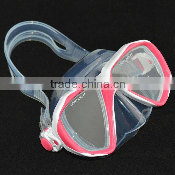 Fashion female diving mask, plastic eyeglasses frames, liquid silicone skirts diving mask