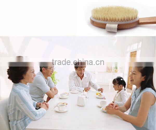Natural Boar's Bristle Wooden Handle Bath Shower Body brush