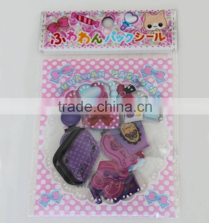 2015loving heart shape home decoration puffy sticker,hot sale 3d foam sticker