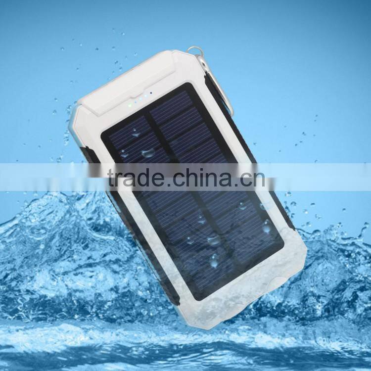 8000mAh solar powerbank with dual LED torches