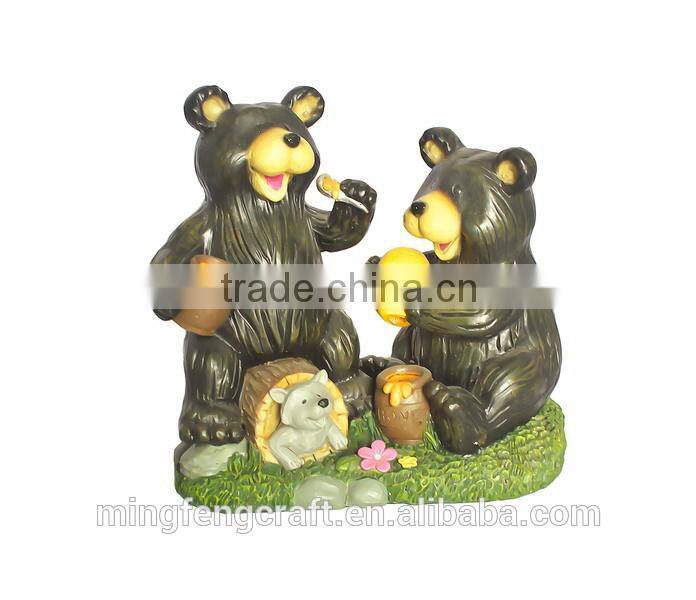 Animated Sitting Father baby bear indoor decoration