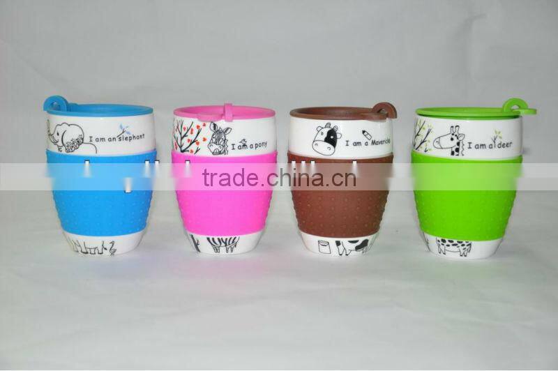 2013 high quality travel mug with silicon lid and cover