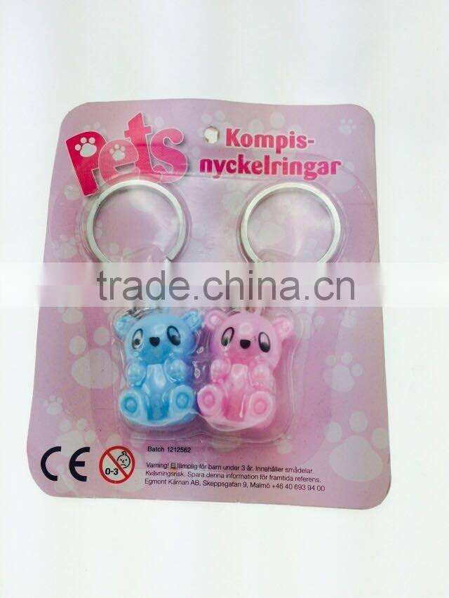 Hot Sale 3D Promotional Gifts Blister Packing Plastic Animal Key Chain