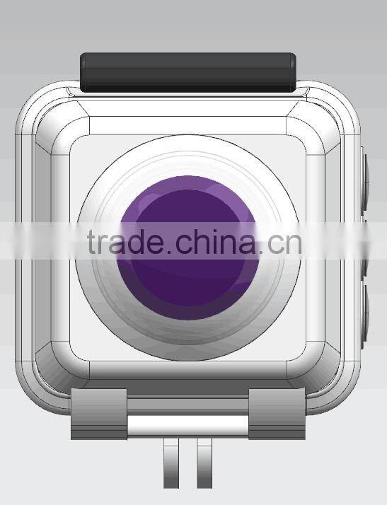 2016 New arrival Go Pro Style dual lens panoview 360 degree all viewer sport action camera