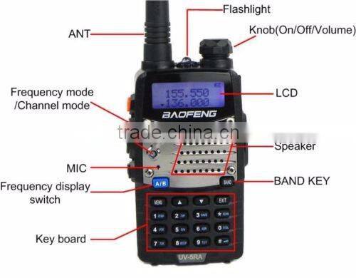 BaoFeng UV 5RA VHF/UHF Two Way Radio Transceiver Walkie Talkie+New speaker MIC