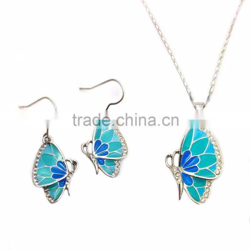 rainbow design flower necklace and earring fashion jewelry sets