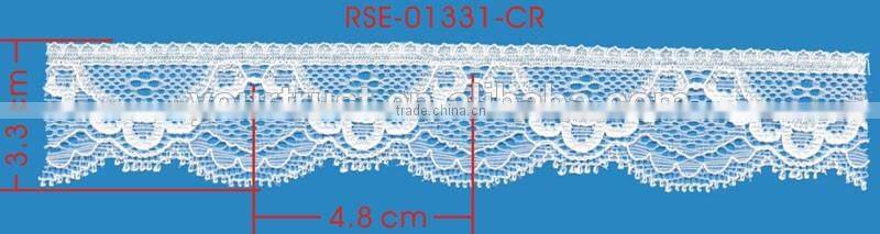 Width 3.3 Centimeter White Soft Stretch Trimming Spandex Elastic Lace