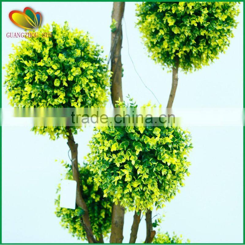 mini artificial topiary frame grass ball tree for interior decoration
