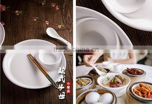 Ceramic dinner white round divide Plate and dish for restaurant