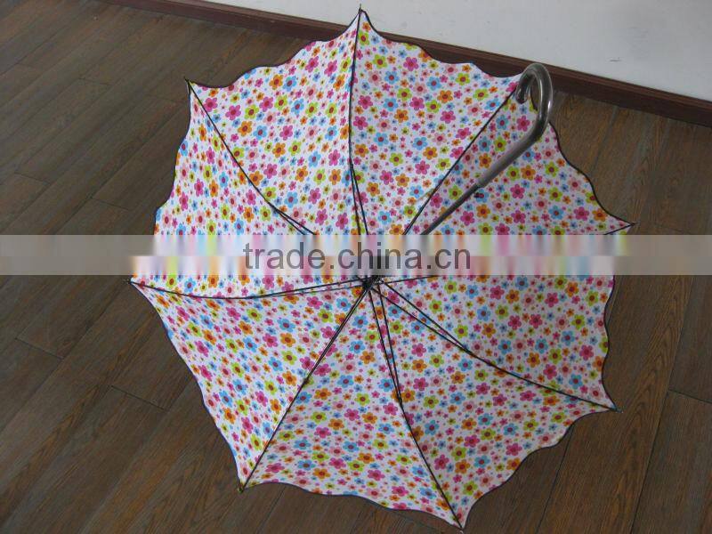Factory Direct Wholesale Beautiful Design manual open handle straight lace umbrella,cute lace umbrella for children