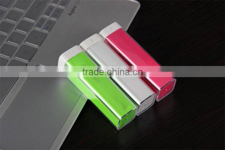 2014 popular mini mobile power bank 2600 mA colorful lipstick mobile power charger