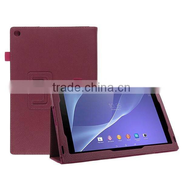 Folio Magnetic Flip Stand Leather Case For Sony Xperia Z2 Tablet 10.1"