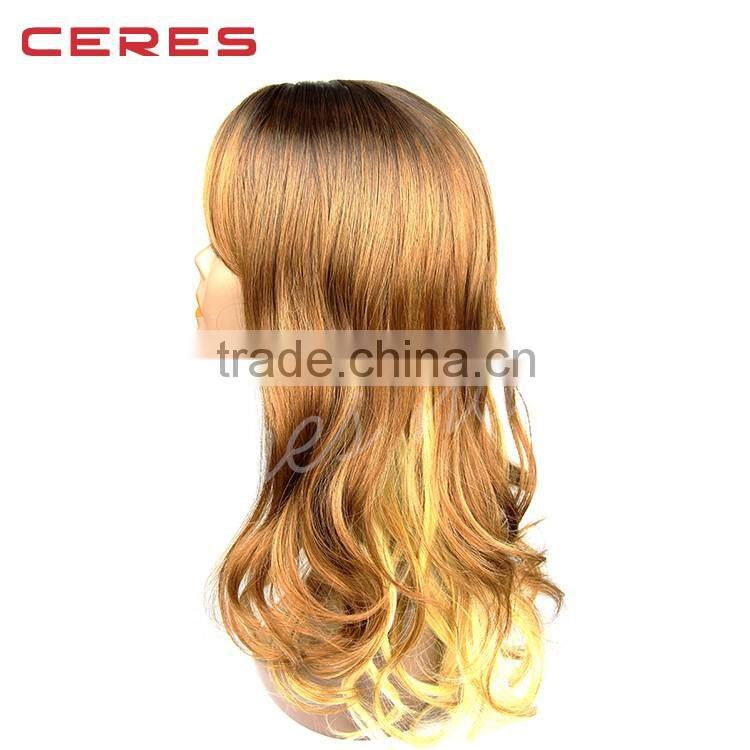 2016 New arrival large stock ombre afro full lace wig human hair wig