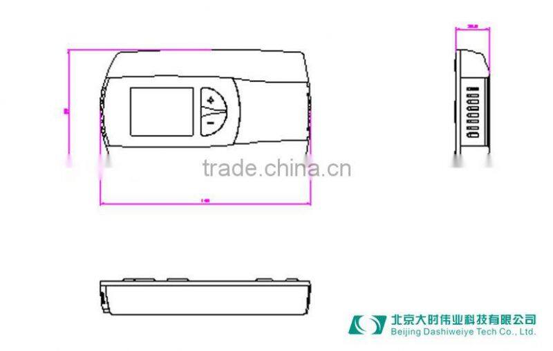 Fan coil thermostat enclosure design, plastic electrical cases with lcd display and button,