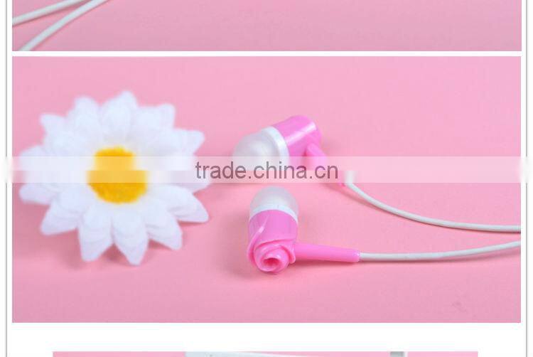 ULDUM noise isolation tone rose plastic headphone with mic for mp3 music player