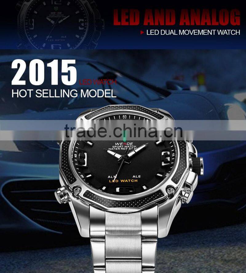 2014 WEIDE Men Watch JAPAN Miyota Quartz Watch ,touch screen hand watch ,red dial watches Luxury Brand Casual Watches WH2306-1