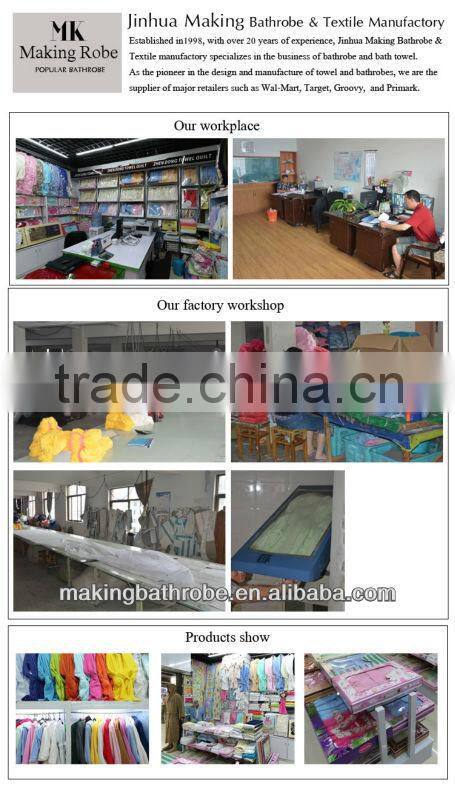 Wholesale Hotel used towel material bright color printed bathrobe from China factory