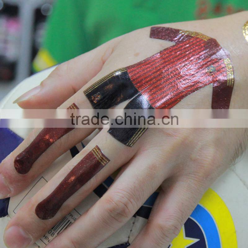 New Arrival glliter CMYK soccer uniform for hands wholesales tattoo sticker