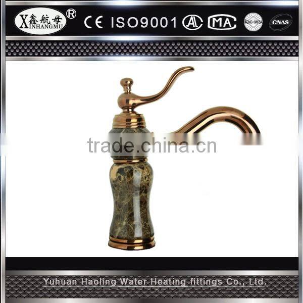 DIY assembly dual handles deck mounted antique brass faucet