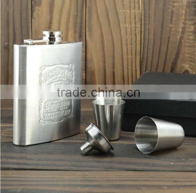 7oz stainless steel engraved hip flask metal flask engraving