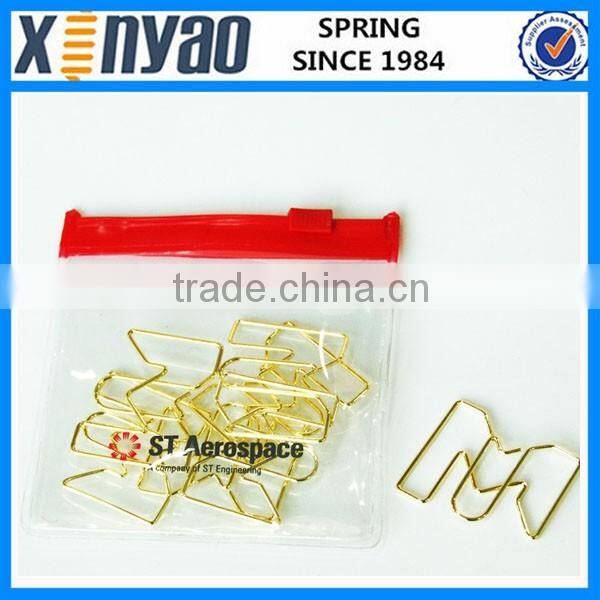 hight quality promotional gifts custom logo metal letter shape paper clips