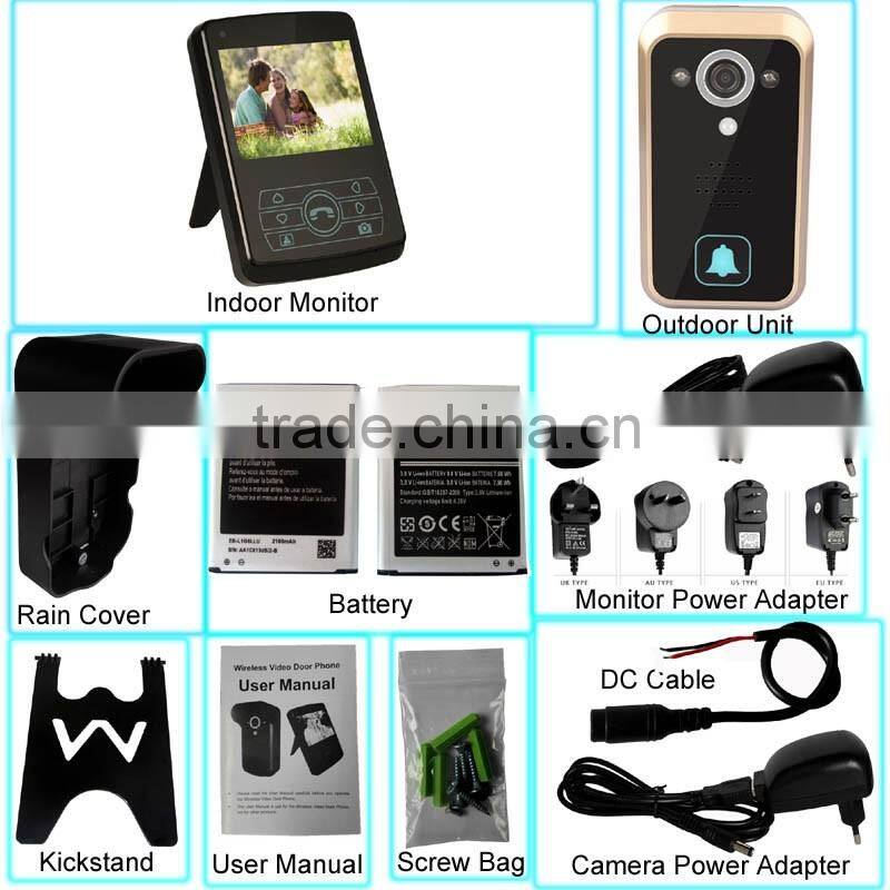 Single Home Digital Video Door Phone Handsfree Wireless Intercom System