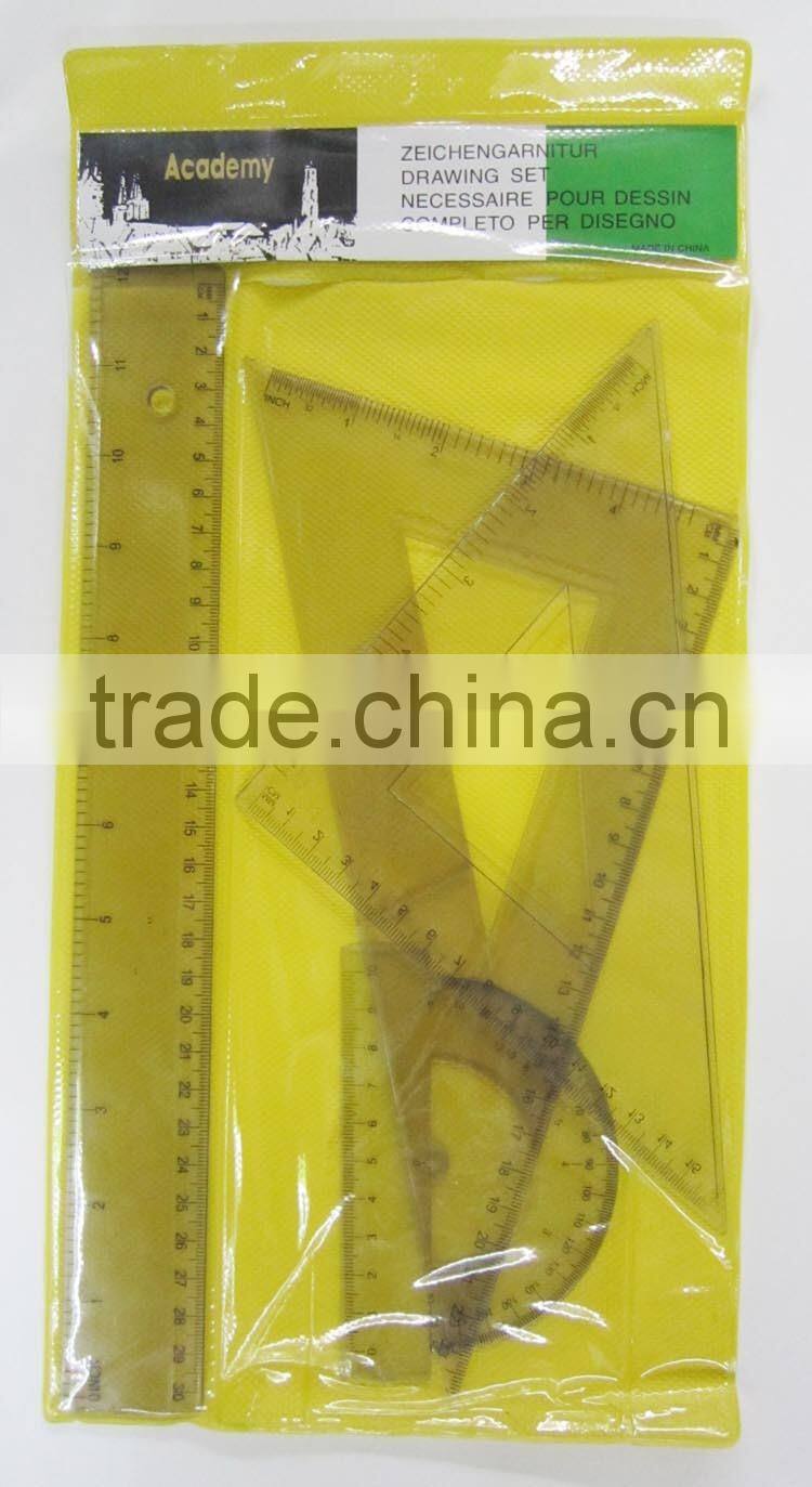 15CM Colorful Drawing Ruler set 4pcs geometry set