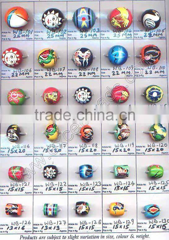 Hand Painted Wooden Beads