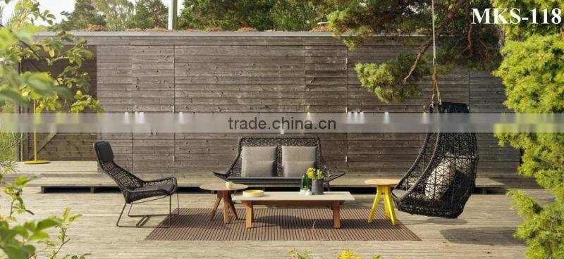 New Design Rattan Wicker garden sofa set Furniture (1.2mm alu frame with powder coated,10cm thickness cushion 250gr)