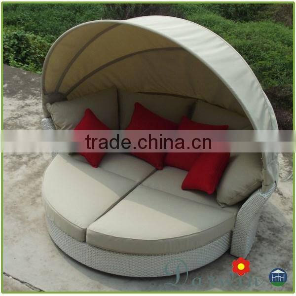 Hot sale modern outdoor sunbed lounge furniture garden round daybed bed