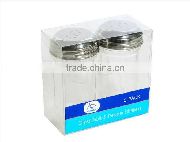 Embossing Circle Pattern Glass Spice Jars with metal lid