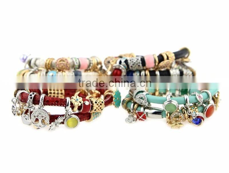 Wholesale 2016 angel pendant bracelet endless charms leather bracelet disk on key bracelet