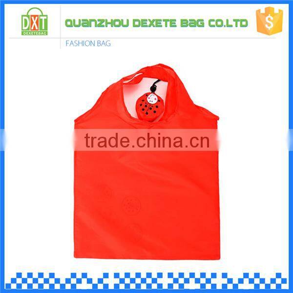 Factory wholesale high quality red polyester foldable shopping bag