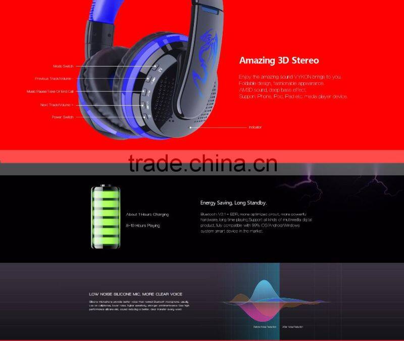 Latest Hi-Fi Sound Bluetooth Headphones with SD Card