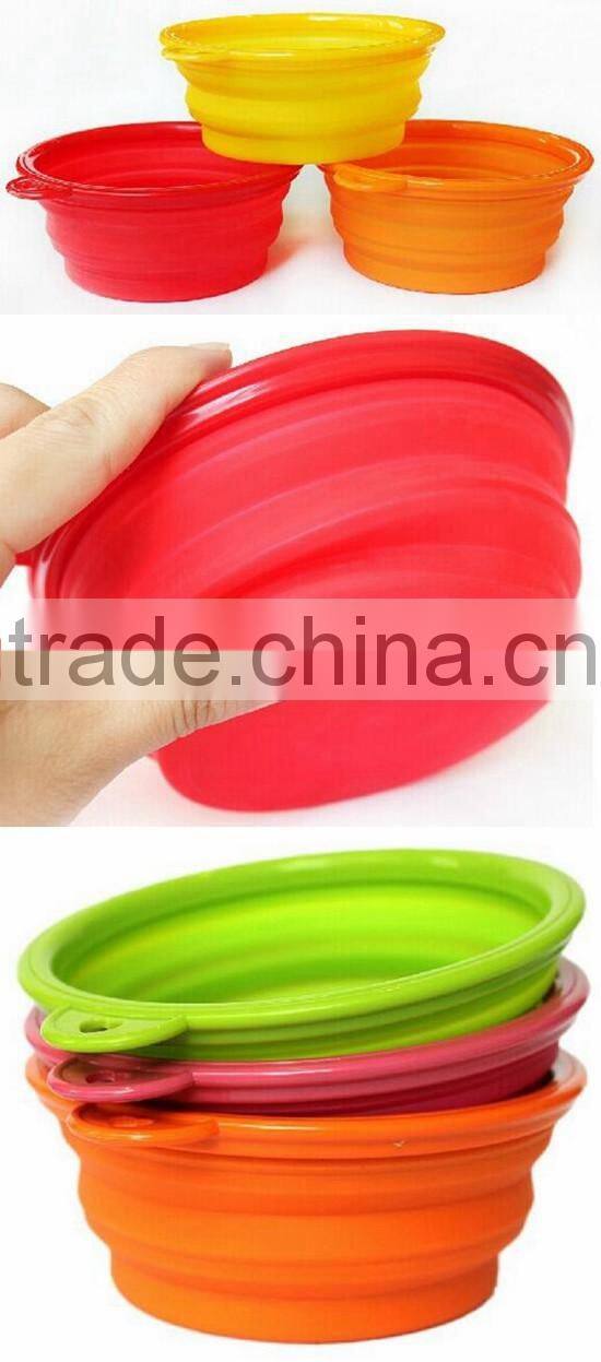 Collapsible plastic tableware bowl for dog pet