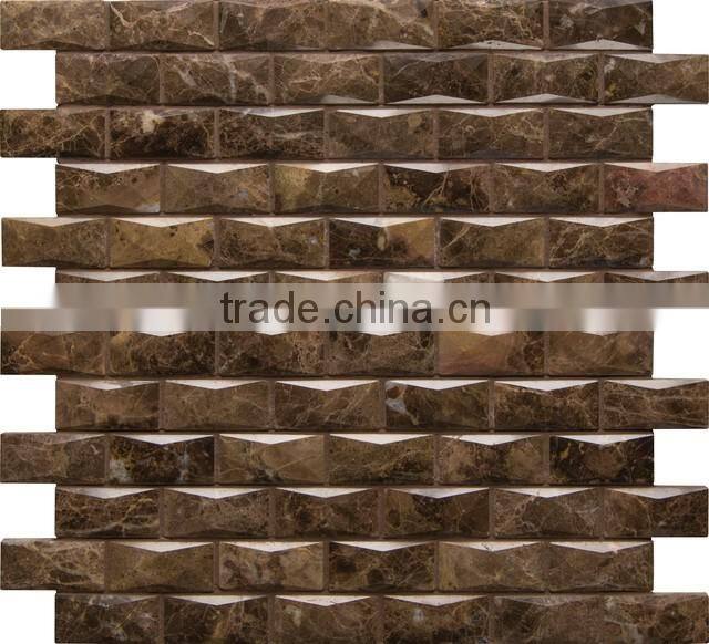 Dark Emperador Marble Stone Mosaic Tile
