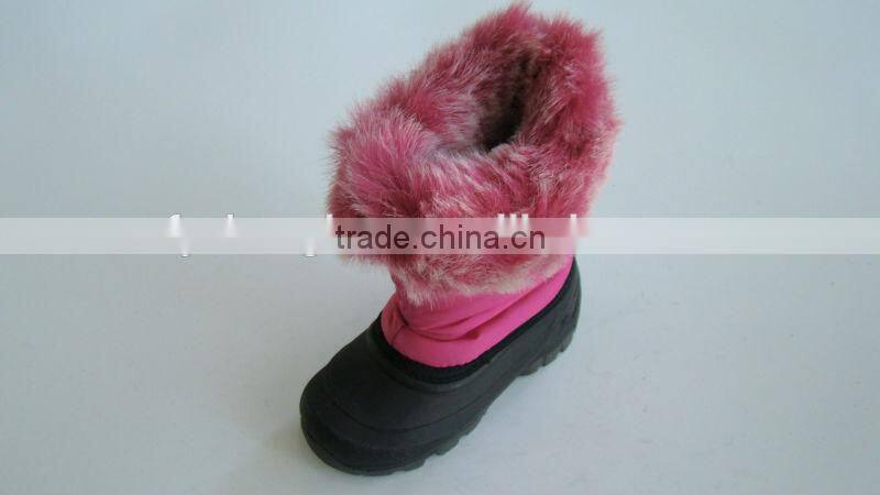 Kids snow boots cheap warm shoes plush collar waterproof boots CH-2042