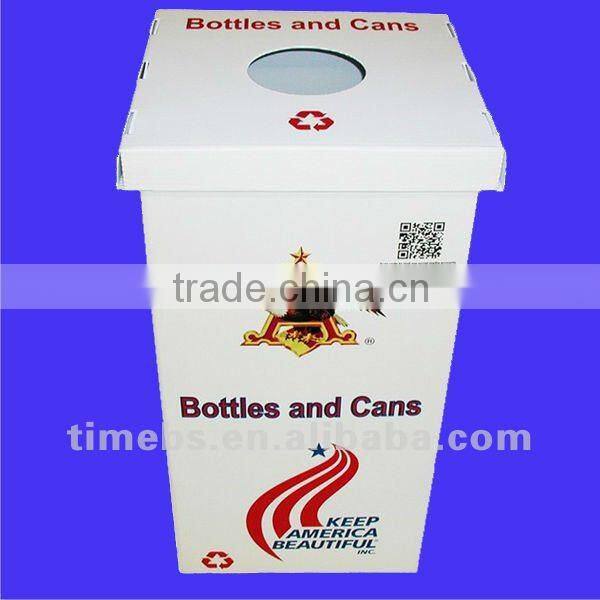 Corrugated plastic waste bins