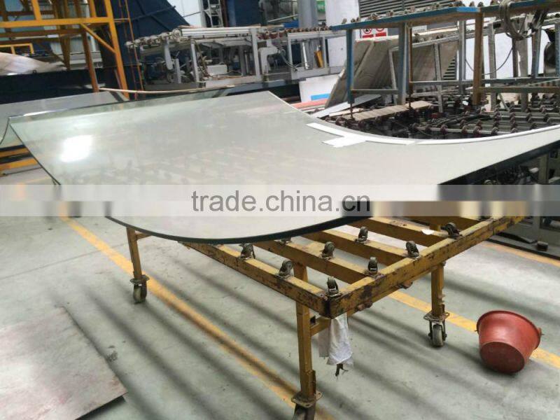 Low iron curved tempered glass custom cut