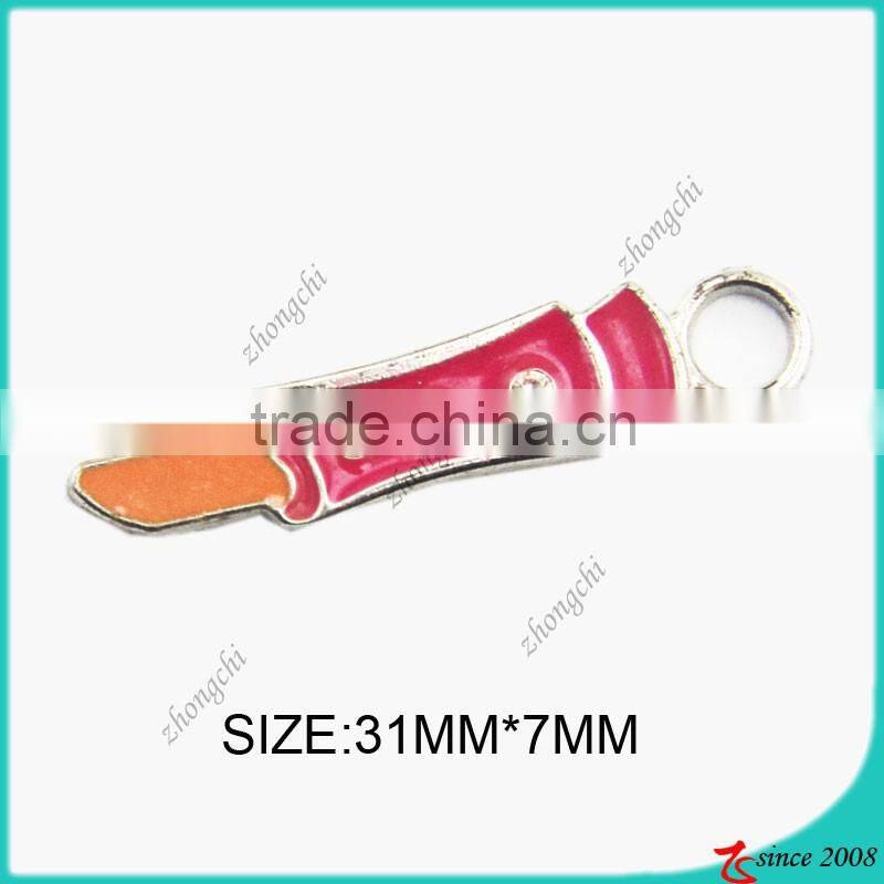 rose enamel lip stick charm